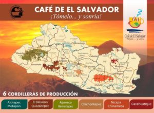 Cordilleras de producción de café en El Salvador